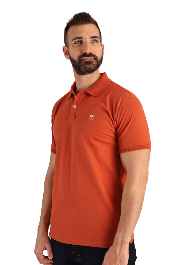 Playera Casual Tipo Polo Color Shedron Con Bordado Slim Fit Para Hombre
